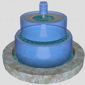 层状流水喷泉SU模型下载_sketchup草图大师SKP模型