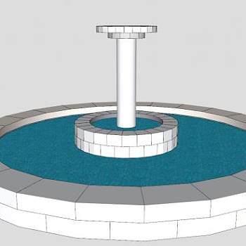 希腊风格喷泉SU模型下载_sketchup草图大师SKP模型