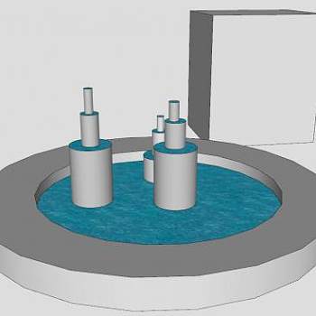 简易的喷泉SU模型下载_sketchup草图大师SKP模型