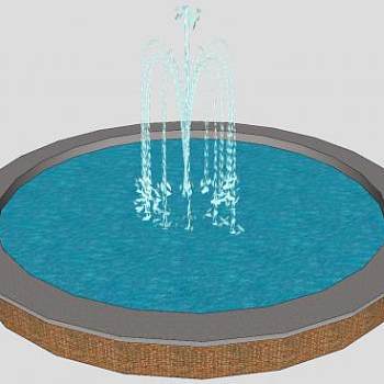 放射状喷泉SU模型下载_sketchup草图大师SKP模型