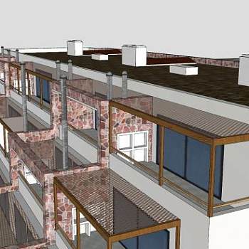 现代社区建筑SU模型下载_sketchup草图大师SKP模型