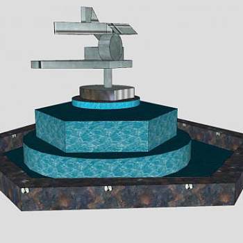 现代艺术喷泉SU模型下载_sketchup草图大师SKP模型