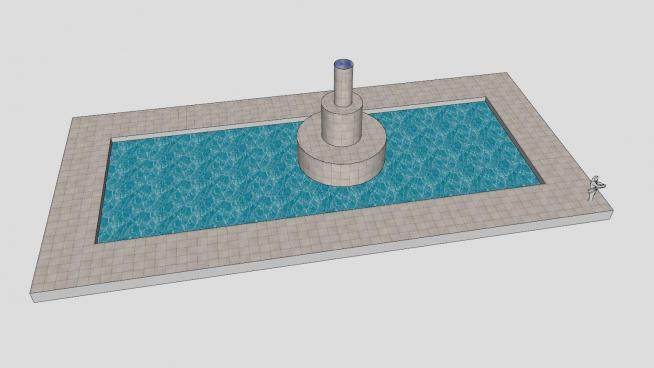 水池和喷泉SU模型下载_sketchup草图大师SKP模型