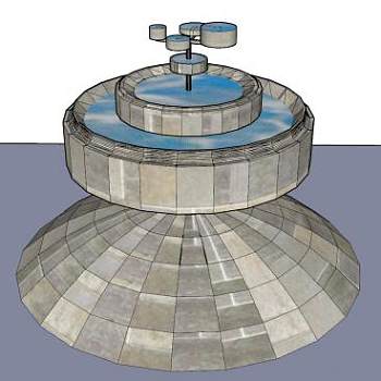 户外现代喷泉设计SU模型下载_sketchup草图大师SKP模型