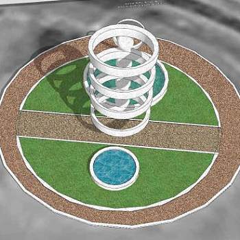 丰塔纳纪念碑塔喷泉SU模型下载_sketchup草图大师SKP模型