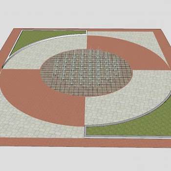 辛辛那提喷泉广场SU模型下载_sketchup草图大师SKP模型
