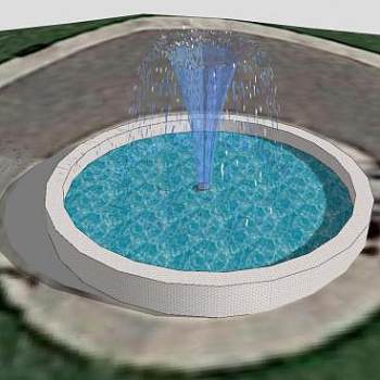 旧金山植物园喷泉SU模型下载_sketchup草图大师SKP模型