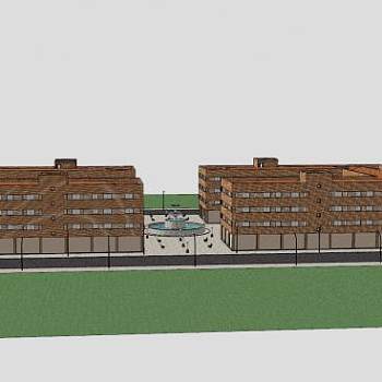 现代商业购物中心建筑SU模型下载_sketchup草图大师SKP模型