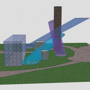 户外公园走道SU模型下载_sketchup草图大师SKP模型