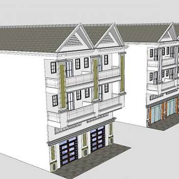 现代平房建筑SU模型下载_sketchup草图大师SKP模型