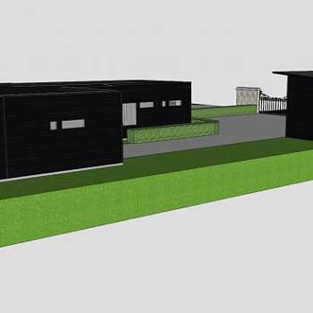 现代化房子建筑SU模型下载_sketchup草图大师SKP模型