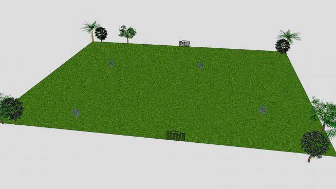 大型绿地公园SU模型下载_sketchup草图大师SKP模型