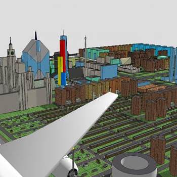 未来之城城市建筑SU模型下载_sketchup草图大师SKP模型