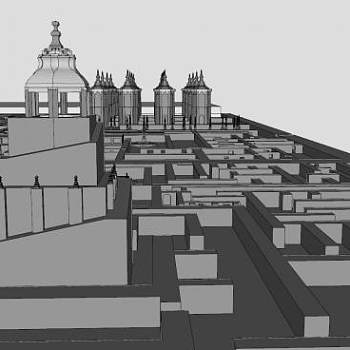 迷宫建筑SU模型下载_sketchup草图大师SKP模型