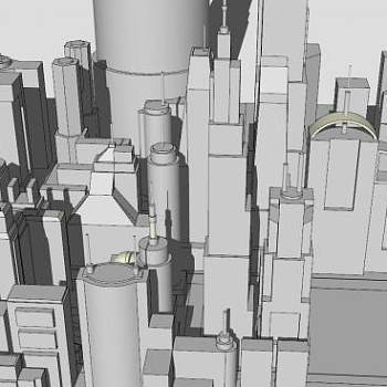 未来式城市建筑SU模型下载_sketchup草图大师SKP模型