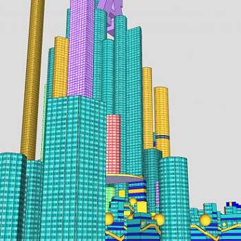 未来之城诚市建筑SU模型下载_sketchup草图大师SKP模型