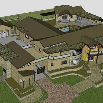 现代多户型住宅小区SU模型下载_sketchup草图大师SKP模型