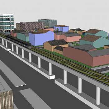 现代城市区域建筑SU模型下载_sketchup草图大师SKP模型