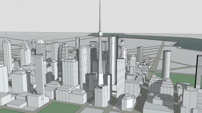 大城市现代建筑SU模型下载_sketchup草图大师SKP模型
