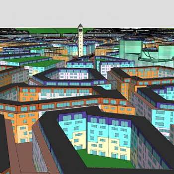 生态城市建筑SU模型下载_sketchup草图大师SKP模型