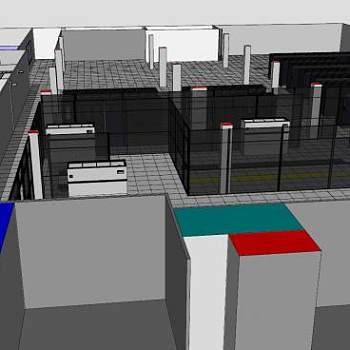 纤维媒体建筑数据中心SU模型下载_sketchup草图大师SKP模型