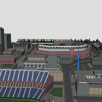 城市西侧规划建筑SU模型下载_sketchup草图大师SKP模型