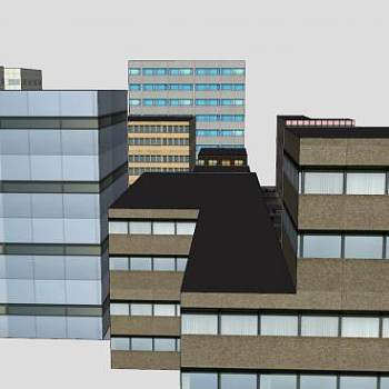 城市户外建筑物SU模型下载_sketchup草图大师SKP模型