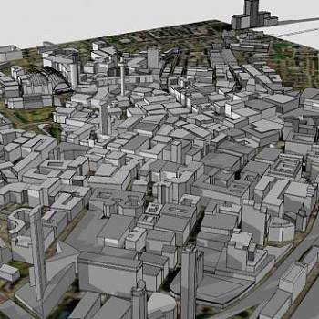 英国利物浦港口诚市SU模型下载_sketchup草图大师SKP模型