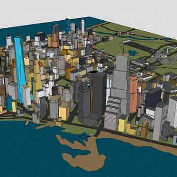 巨大城市建筑SU模型下载_sketchup草图大师SKP模型