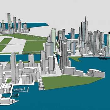 莫尚顿市建筑SU模型下载_sketchup草图大师SKP模型