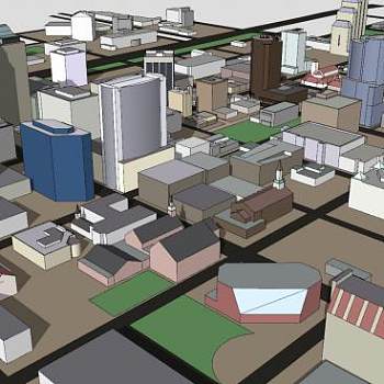 奥兰多市中心建筑SU模型下载_sketchup草图大师SKP模型