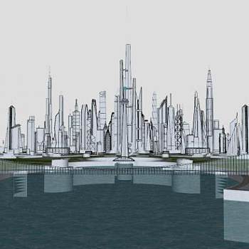 亚特兰蒂斯建筑SU模型下载_sketchup草图大师SKP模型