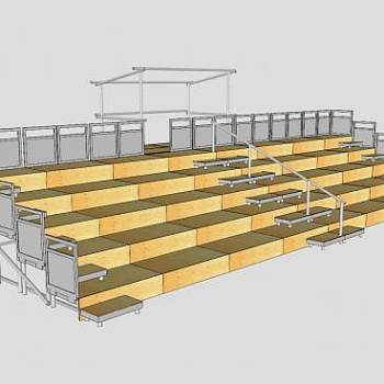 小型露天看台SU模型下载_sketchup草图大师SKP模型