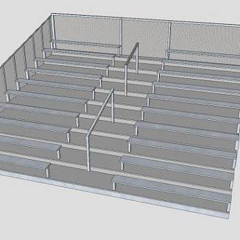 金属比赛看台SU模型下载_sketchup草图大师SKP模型