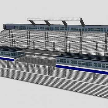 大型比赛场地看台SU模型下载_sketchup草图大师SKP模型