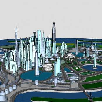 大西洋气候建筑SU模型下载_sketchup草图大师SKP模型