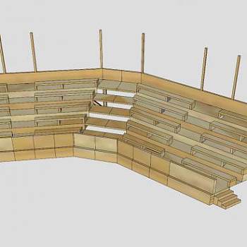 搭建的观众席看台SU模型下载_sketchup草图大师SKP模型