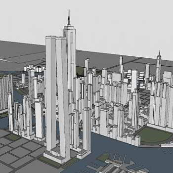 最大城市建筑SU模型下载_sketchup草图大师SKP模型