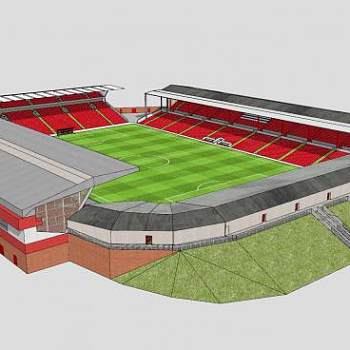 现代体育看台建筑SU模型下载_sketchup草图大师SKP模型