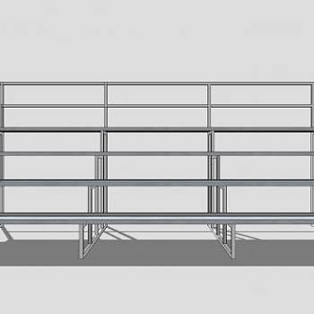 小型金属看台SU模型下载_sketchup草图大师SKP模型