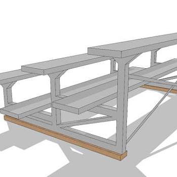 三层看台建筑SU模型下载_sketchup草图大师SKP模型