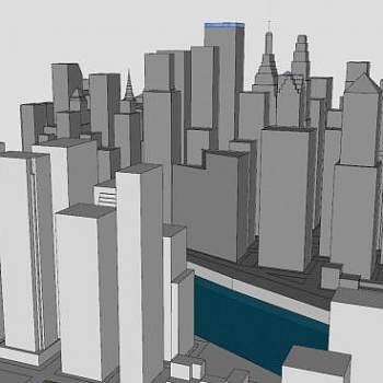 大型城市规划建筑SU模型下载_sketchup草图大师SKP模型