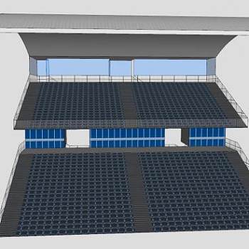 体育场双层大看台SU模型下载_sketchup草图大师SKP模型