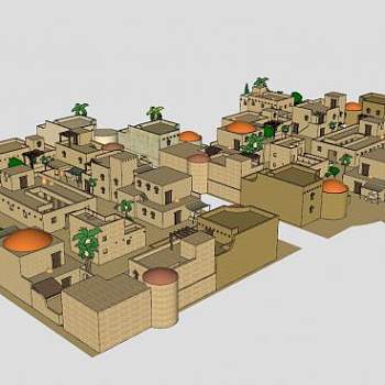 以色列村庄建筑SU模型下载_sketchup草图大师SKP模型