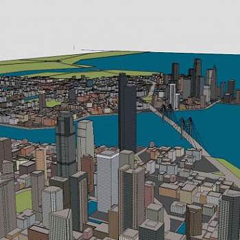 现代城市建筑SU模型下载_sketchup草图大师SKP模型