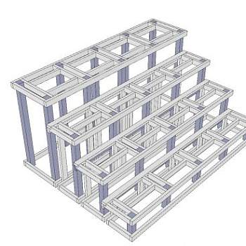 露天看台的骨架箱SU模型下载_sketchup草图大师SKP模型