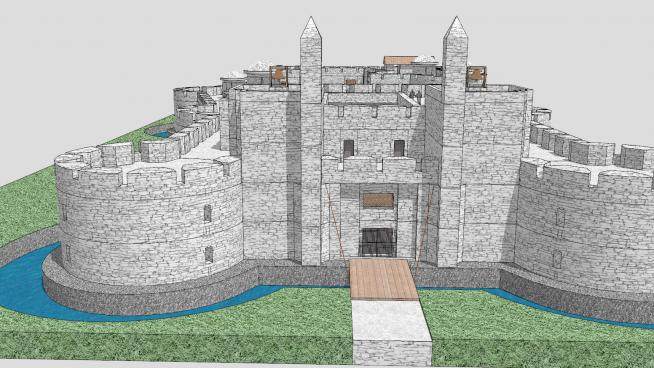 城堡区城市建筑SU模型下载_sketchup草图大师SKP模型
