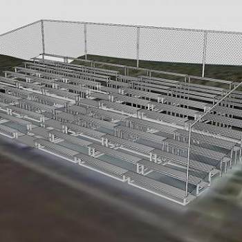 金属建筑露天看台SU模型下载_sketchup草图大师SKP模型