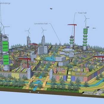 阿尔戈建筑师生态诚市SU模型下载_sketchup草图大师SKP模型