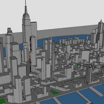 帝国大厦世贸中心建筑SU模型下载_sketchup草图大师SKP模型